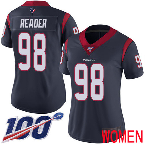 Houston Texans Limited Navy Blue Women D J  Reader Home Jersey NFL Football #98 100th Season Vapor Untouchable